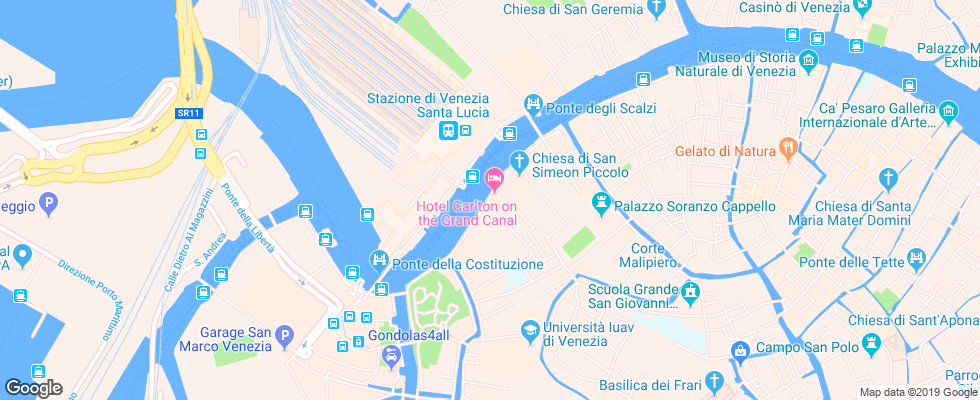 Отель Carlton & Grand Canal на карте Италии