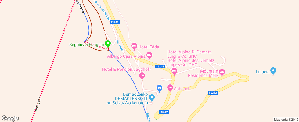 Отель Casa Alpina Dlf Selva на карте Италии