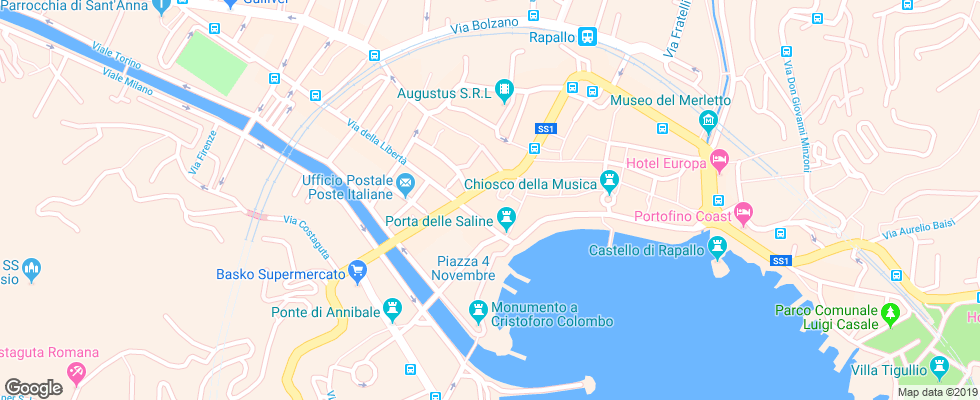 Отель Cavour на карте Италии
