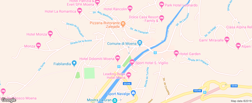 Отель Central Hotel Moena на карте Италии