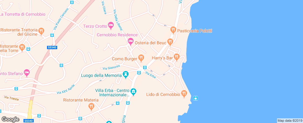 Отель Centrale Komo на карте Италии