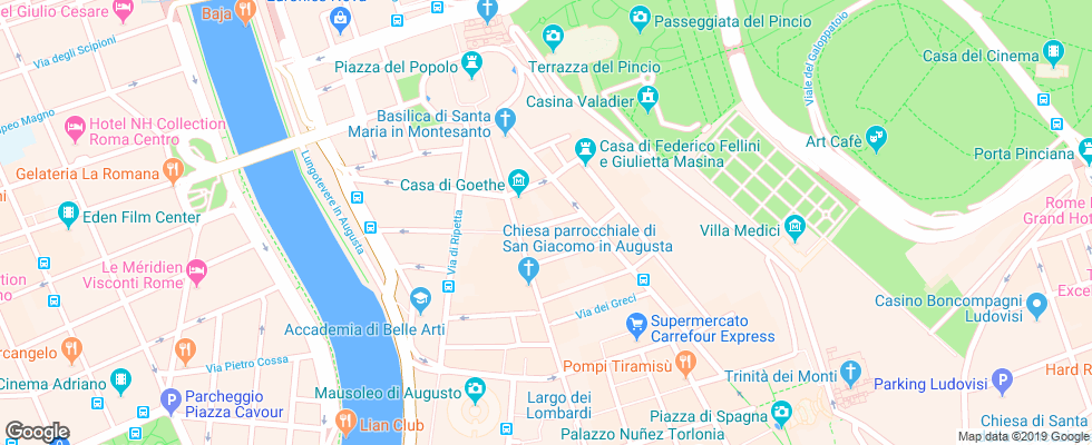 Отель Centrale Rome на карте Италии