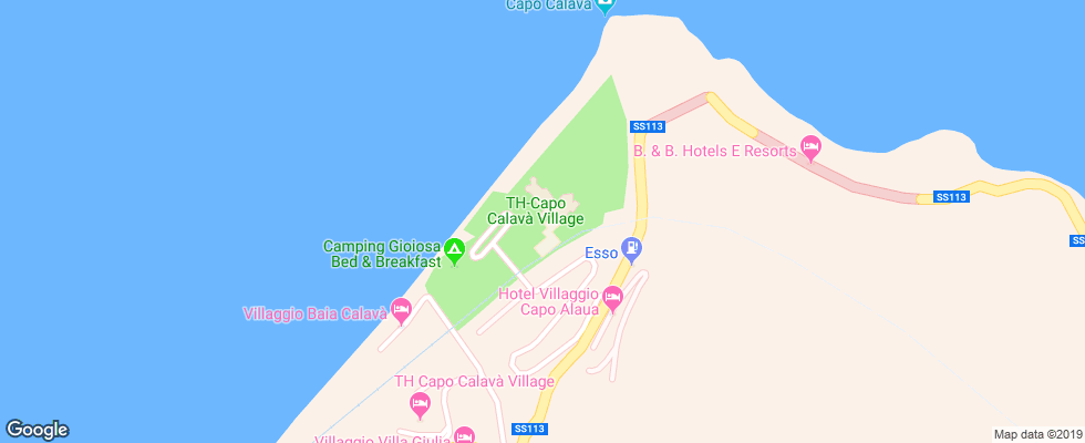Отель Club Capo Calava на карте Италии