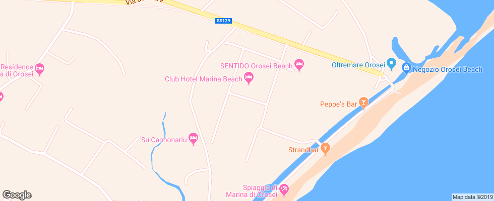 Отель Club Hotel Marina Beach на карте Италии