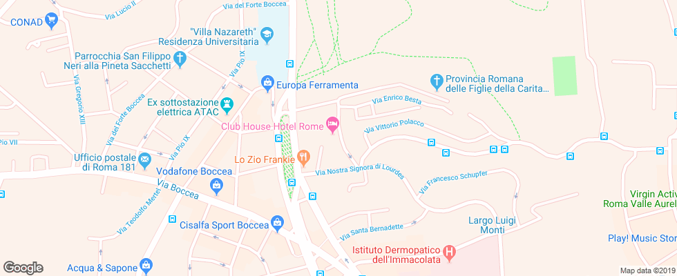 Отель Club House Roma на карте Италии