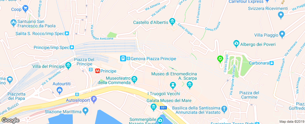 Отель Continental Genoa на карте Италии