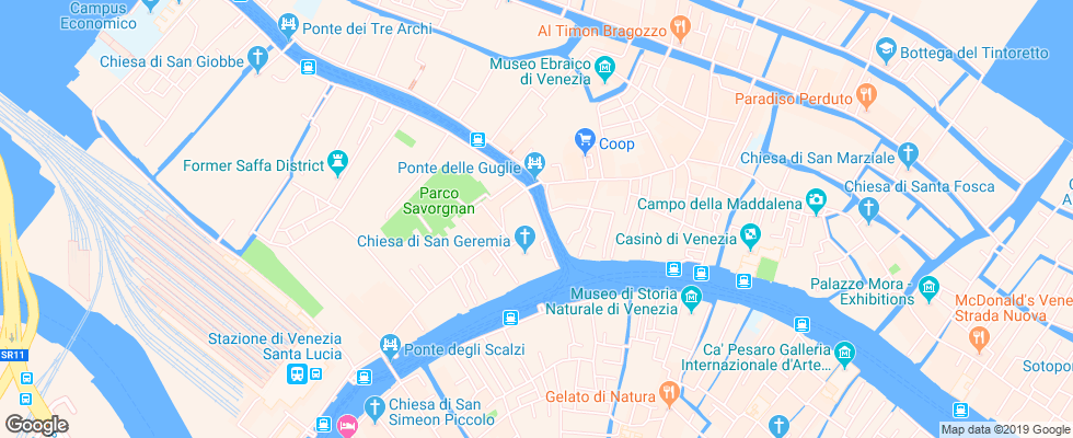 Отель Continental Venice на карте Италии