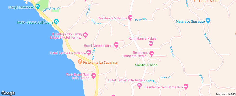 Отель Corona Forio на карте Италии