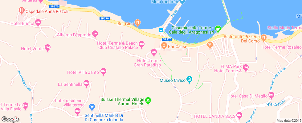 Отель Cristallo Palace Terme на карте Италии