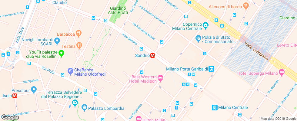 Отель Crowne Plaza Milan City на карте Италии