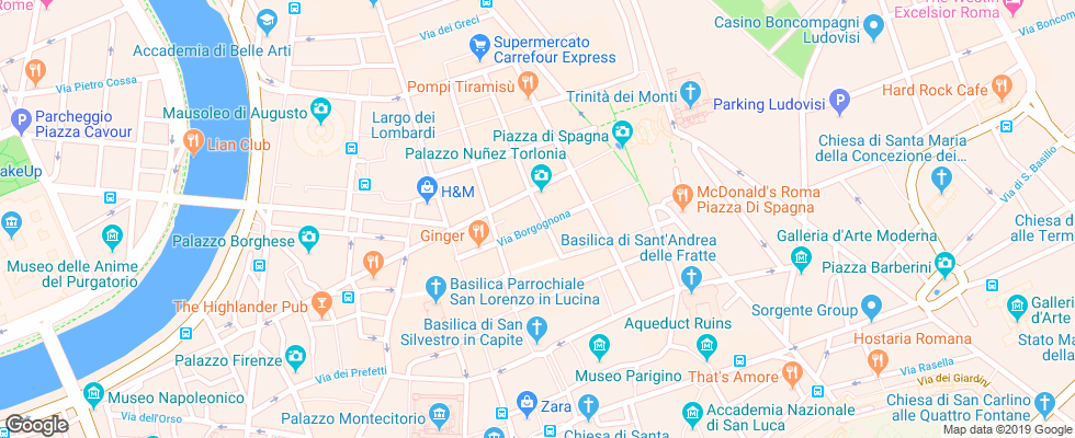 Отель D Inghilterra Hotel Rome на карте Италии