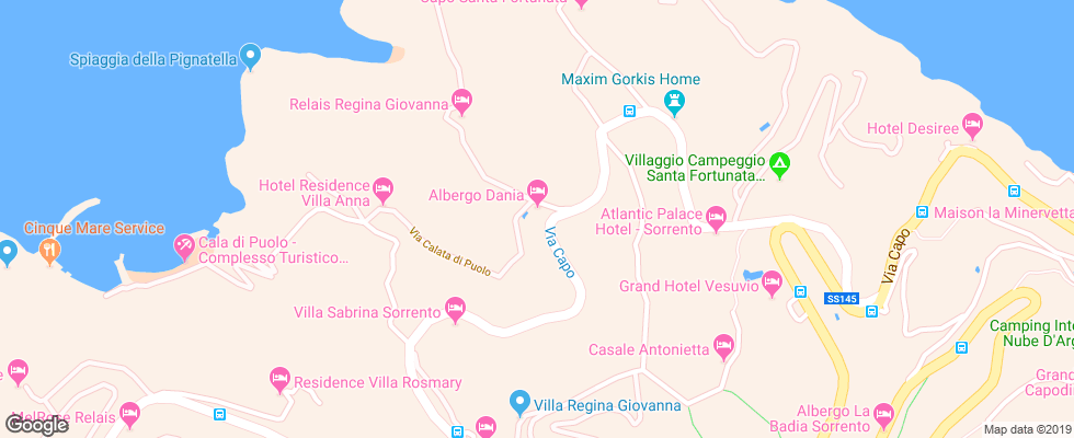Отель Dania на карте Италии
