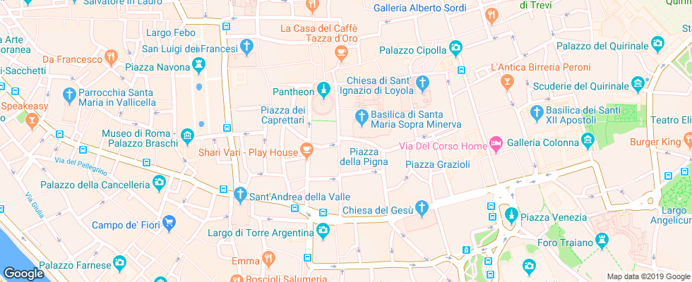 Отель De La Minerve на карте Италии