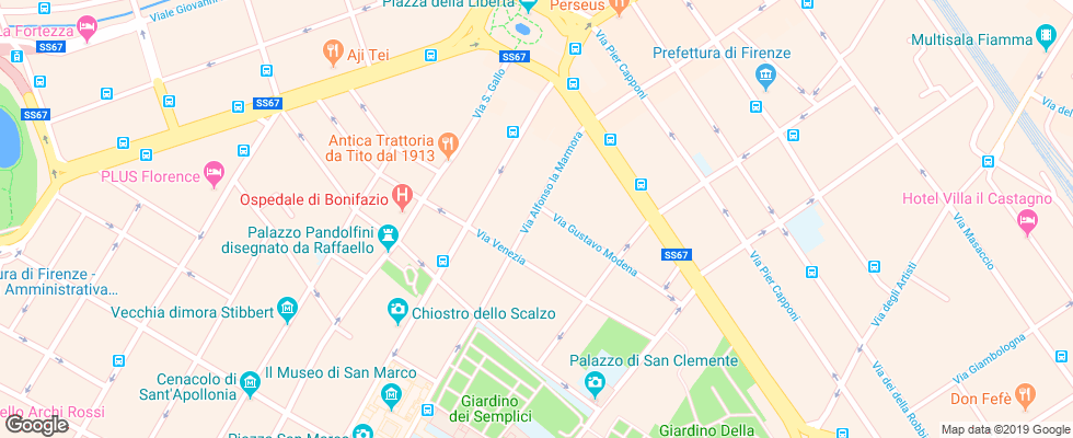 Отель De La Pace на карте Италии