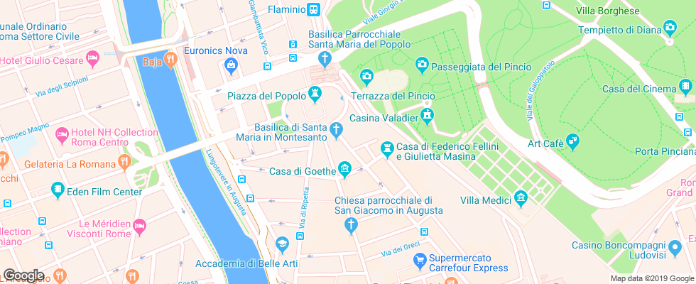 Отель De Russie на карте Италии