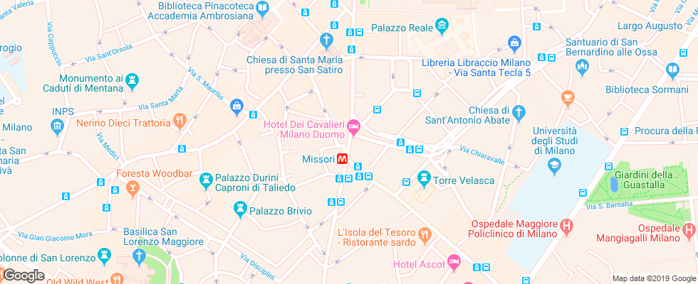 Отель Dei Cavalieri Milan на карте Италии