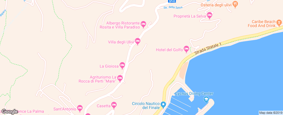 Отель Del Golfo Ligure на карте Италии