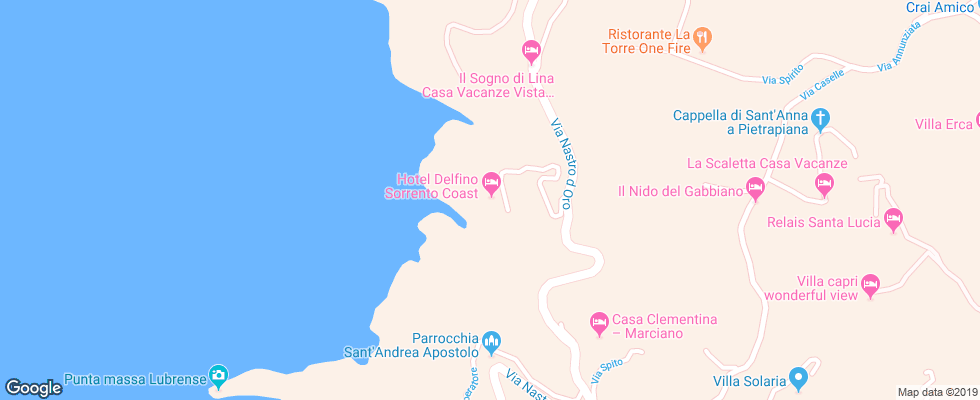 Отель Delfino Sorrento на карте Италии