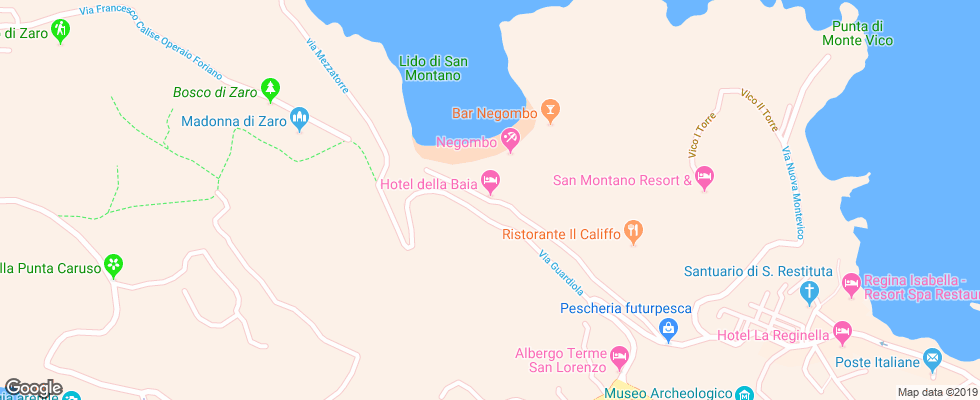 Отель Della Baia Lacco Ameno на карте Италии