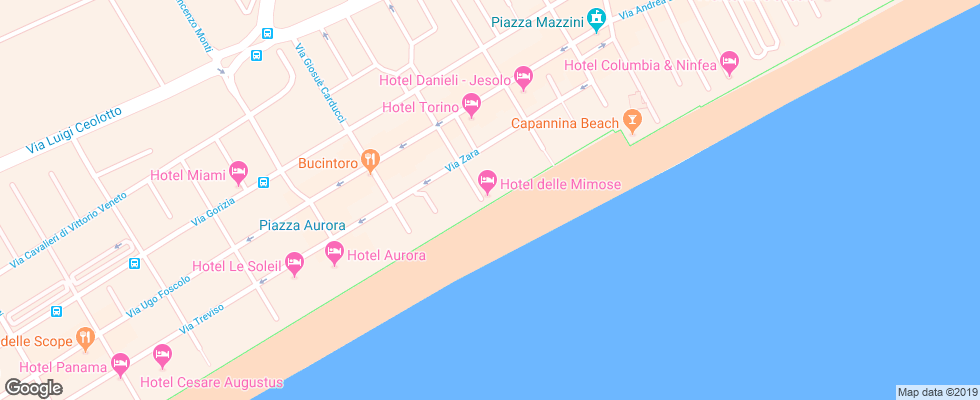 Отель Delle Mimose на карте Италии