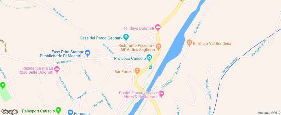 Отель Denny Pinzolo на карте Италии