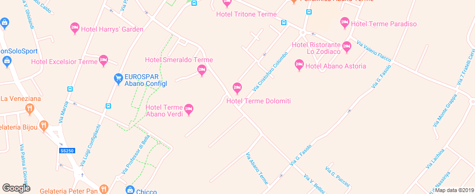 Отель Dolomiti Abano Terme на карте Италии