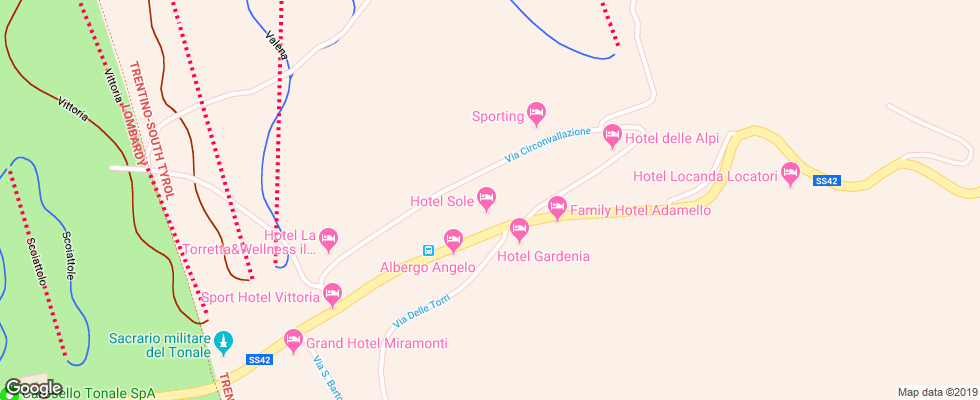 Отель Dolomiti Passo Del Tonale на карте Италии