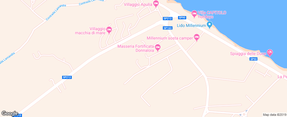 Отель Donnaloia на карте Италии