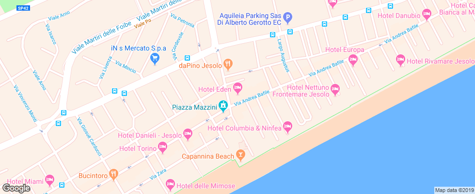 Отель Eden Lido Jesolo на карте Италии