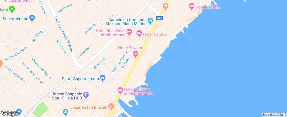 Отель Eden Park Diano Marina на карте Италии