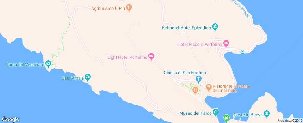 Отель Eight Hotel Portofino на карте Италии