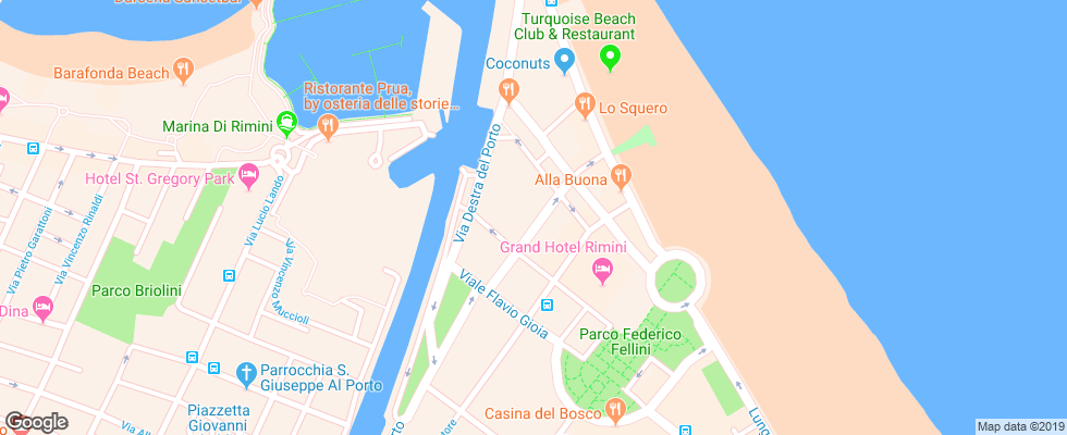 Отель Esedra Hotel Marina Centro на карте Италии