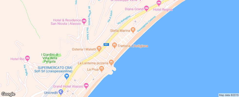 Отель Flora Alassio на карте Италии