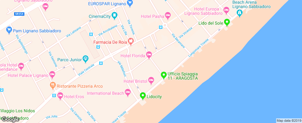 Отель Florida Lignano на карте Италии
