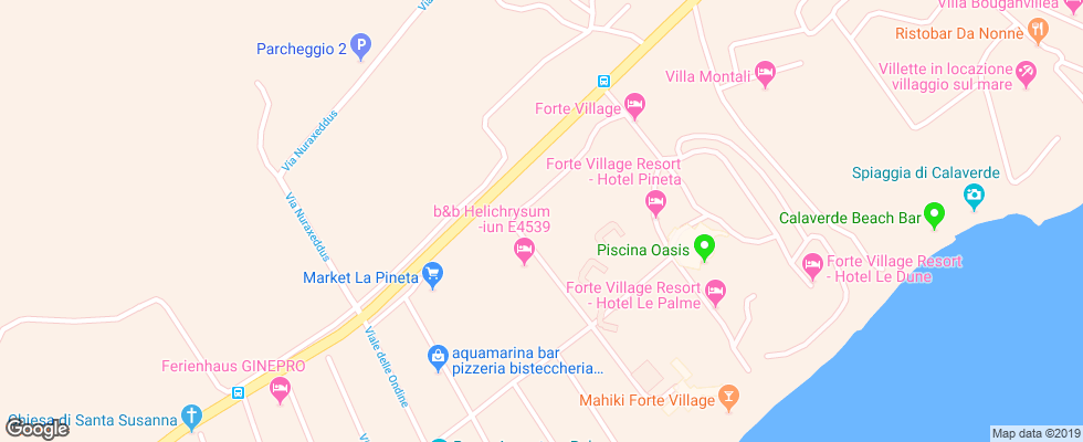 Отель Forte Village - Villa Del Parco на карте Италии