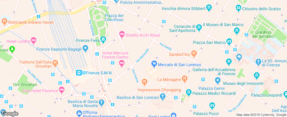 Отель Galileo на карте Италии