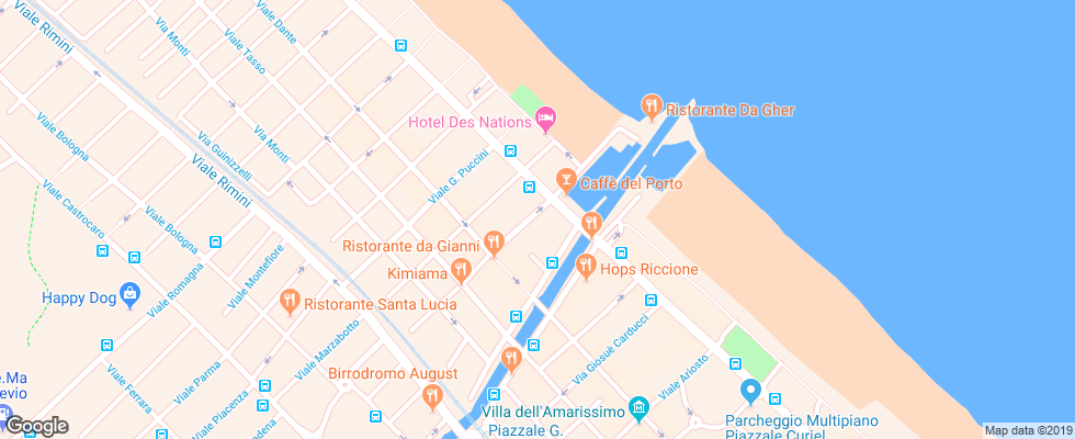 Отель Giulietta Riccione на карте Италии