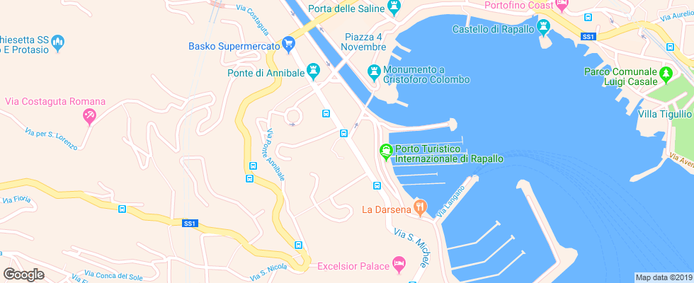 Отель Giulio Cesare на карте Италии
