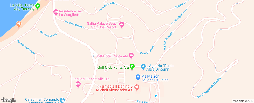 Отель Golf Hotel Punta Ala на карте Италии