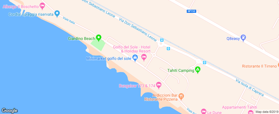 Отель Golfo Del Sole на карте Италии