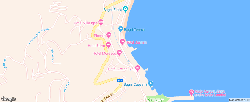 Отель Golfo E Palme на карте Италии