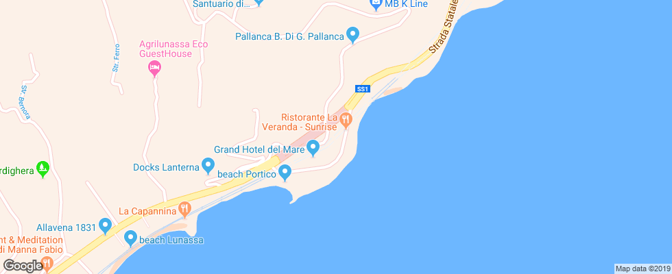 Отель Grand Del Mare на карте Италии