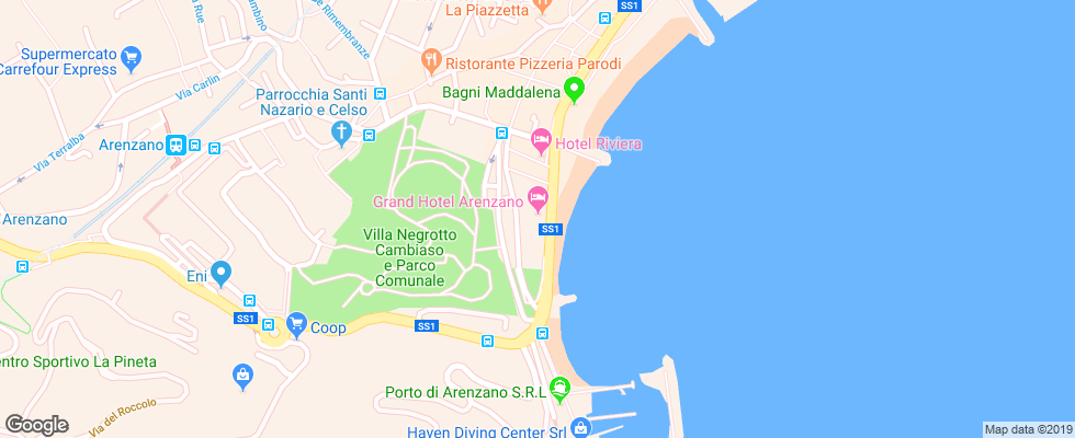 Отель Grand Hotel Arenzano на карте Италии