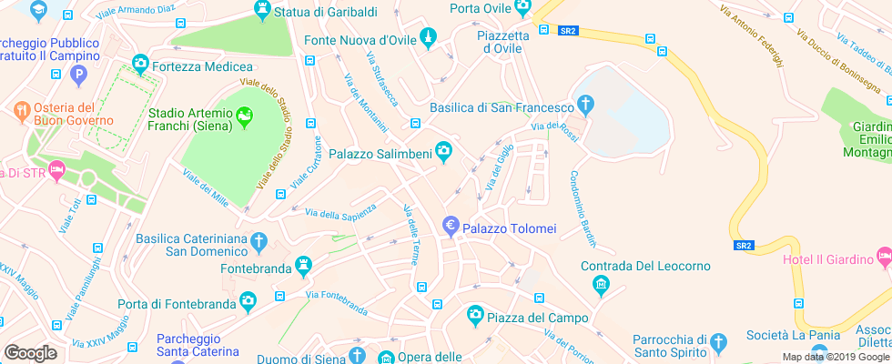 Отель Grand Hotel Continental Siena на карте Италии