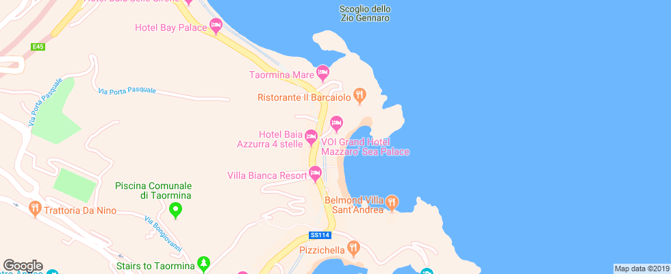 Отель Grand Hotel Mazzaro Sea Palace на карте Италии