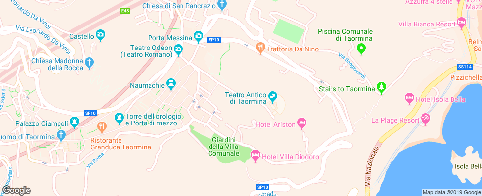 Отель Grand Hotel Timeo на карте Италии