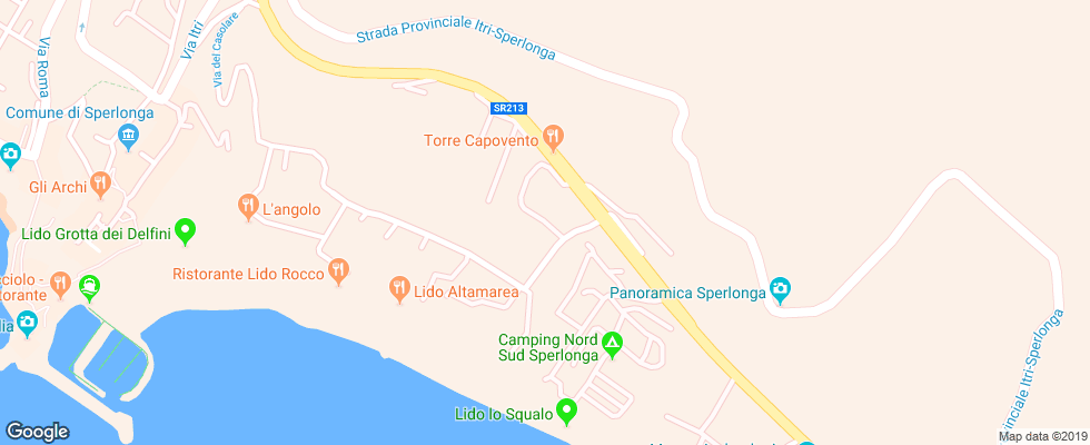 Отель Grotta Di Tiberio на карте Италии