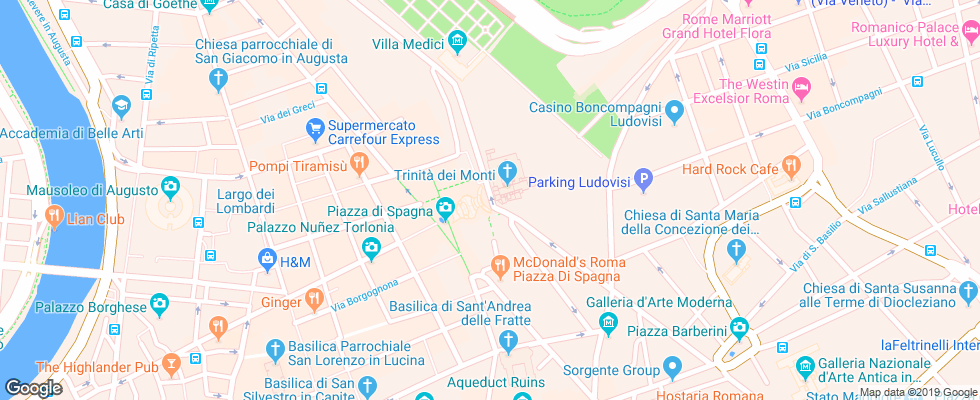 Отель Hassler на карте Италии