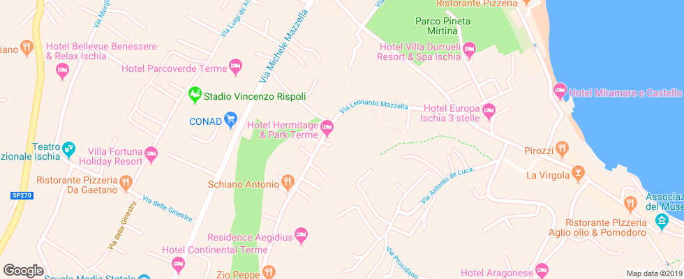 Отель Hermitage & Park Terme Ischia на карте Италии