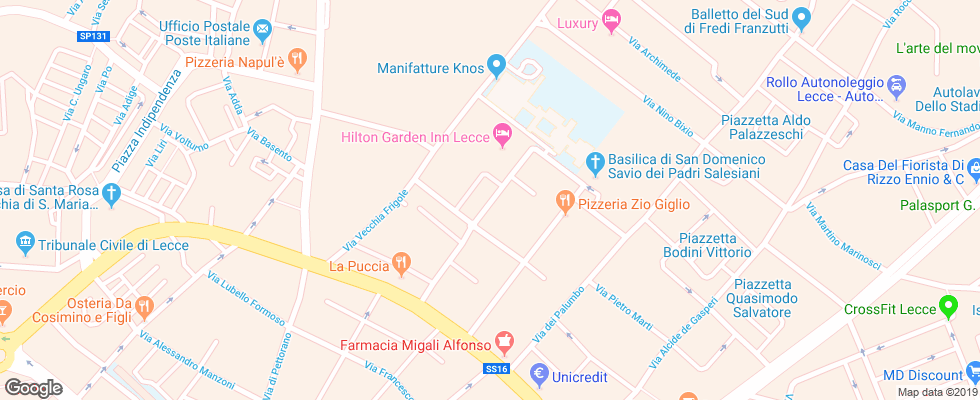 Отель Hilton Garden Inn Lecce на карте Италии